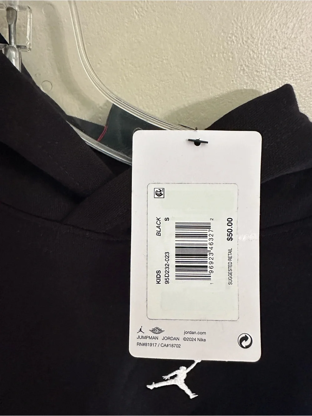 Nike Black Pullover Hoodie with White Jumpman Logo